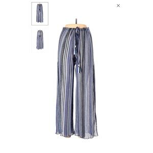 Becca dark blue stripe seaside spilt leg pants— swim cover up